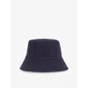 Maje Womens Navy Reversible Fruit-print Cotton Bucket Hat In Blue