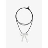 Maje Womens  Bow Brass And Rope Pendant Necklac In Noir / Gris