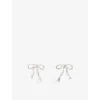 Maje Womens  Bow Brass Earrings In Noir / Gris