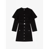 Maje 2-in-1 Knit Dress & Removable Cape In Noir / Gris