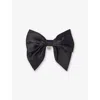 Maje Womens  Charm-embellished Bow Satin Hair Clip In Noir / Gris