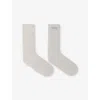 Maje Womens  Charm-embellished Stretch Wool And Cashmere-blend Knee-high Socks In Noir / Gris