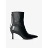 Maje 75mm Leather Ankle Boots In Noir / Gris