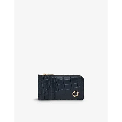 Maje Clover-plaque Leather Cardholder In Black