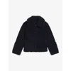 Maje Womens  Collar Long-sleeve Regular-fit Faux-shearling Jacket In Noir / Gris