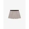 Maje Womens  Contrast-waistband Straight-leg Mid-rise Woven Shorts In Noir / Gris