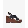 Maje 100mm Platform Sandals In Noir / Gris