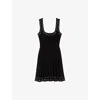 Maje Roeillety Grommet-trim Mini Dress In Noir / Gris