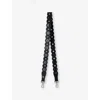 Maje Womens  Flower Perforated Leather Strap In Noir / Gris