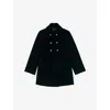 Maje Womens  High-collar Double-breasted Wool-blend Coat In Noir / Gris