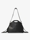 Maje Miss M Medium Leather Handbag In Black