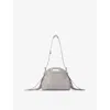 Maje Miss M Small Crackle Leather Handbag In Noir / Gris