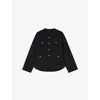 Maje Womens  Multi-pocket Round-neck Woven Coat In Noir / Gris