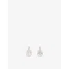 Maje Womens  Pear-cut Rhinestone And Brass Stud Earrings In Noir / Gris