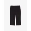 Maje Womens  Side-split High-rise Stretch-woven Capri Trousers In Noir / Gris