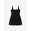 Maje Mini Knitted Babydoll Dress In Noir / Gris
