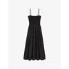 Maje Strapless Mesh And Taffeta Dress In Noir / Gris