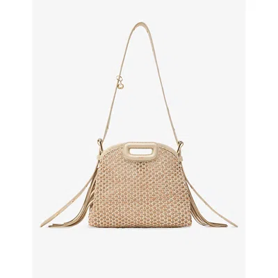 Maje Womens Nude Miss M Mini Net Shoulder Bag In Brown