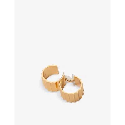 Maje Womens  Textured Gold-tone Brass Hoop Earrings In Or