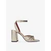 Maje Metallic Leather Sandals With Heels In Or