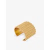 Maje Womens  Wide Textured Gold-tone Brass Cuff In Or