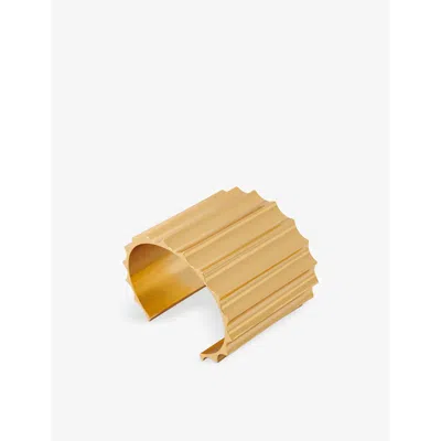 Maje Womens  Wide Textured Gold-tone Brass Cuff In Or