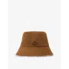 Maje Womens Brown Reversible Corduroy And Faux-shearling Bucket Hat In Brown