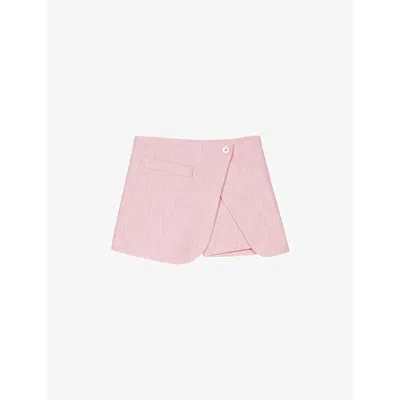 Maje Layered-effect Suit Shorts In Rose