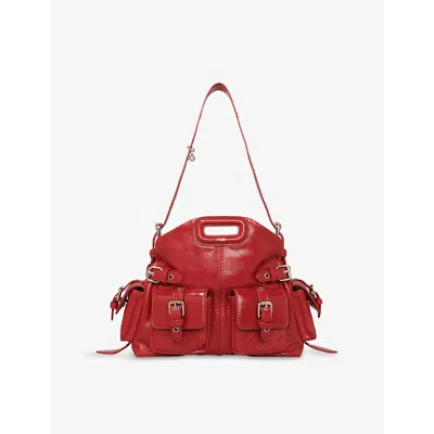 Maje Womens Rouges Logo-embossed Pocket-embellished Leather Cross-body Bag