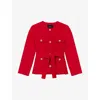 Maje Embossed-button Jacket In Rouges