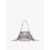Maje Womens Silver Miss M Micro Leather Shoulder Bag