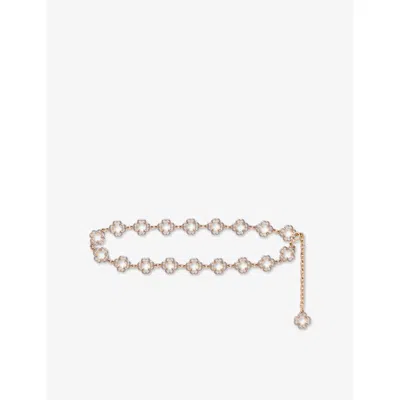 Maje Womens Silver/gold Two-tone Clover Chain Belt In Multi