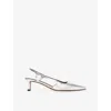 Maje Metallic Slingback Pumps 50 In Silver