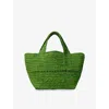 Maje Womens Verts Brand-embroidered Raffia Tote Bag