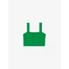 Maje Knitted Crop Top In Verts