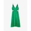 Maje Satin-look Maxi Dress In Verts