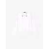 Maje Womens White Cropped Jewel-embellished Cotton Shirt In White