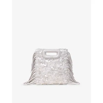 Maje Womens  M Sequinned Mini Bag In White