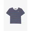 Maje Striped T-shirt In Blue