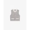 Maje Womens White/navy Striped Rhinestone-embellished Knitted Top In Blue
