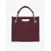 Maje Womens Wine Lees Cabas Padded Mini Leather Shoulder Bag