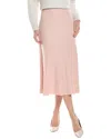 Maje Wool & Alpaca-blend Midi Skirt In Pink
