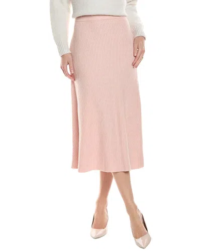 Maje Wool & Alpaca-blend Midi Skirt In Pink