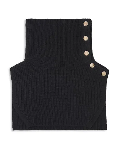 Maje Wool & Cashmere Collar Wrap In Black