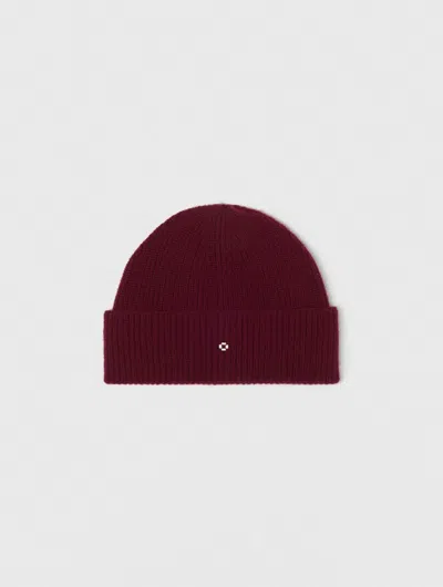 Maje Wool And Cashmere Hat In Burgundy