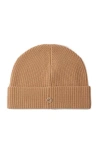Maje Womens Bruns Clover-embellished Ribbed Wool And Cashmere-blend Hat In Camel