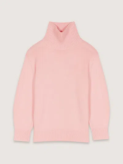 Maje Turtleneck Sweater In Pink