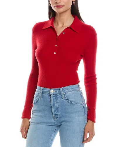 Maje Wool & Silk-blend Bodysuit In Red