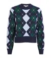 Maje Argyle Sweater With Rhinestones In Multi