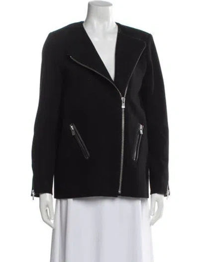 Pre-owned Maje Wool Biker Jacket In Gray